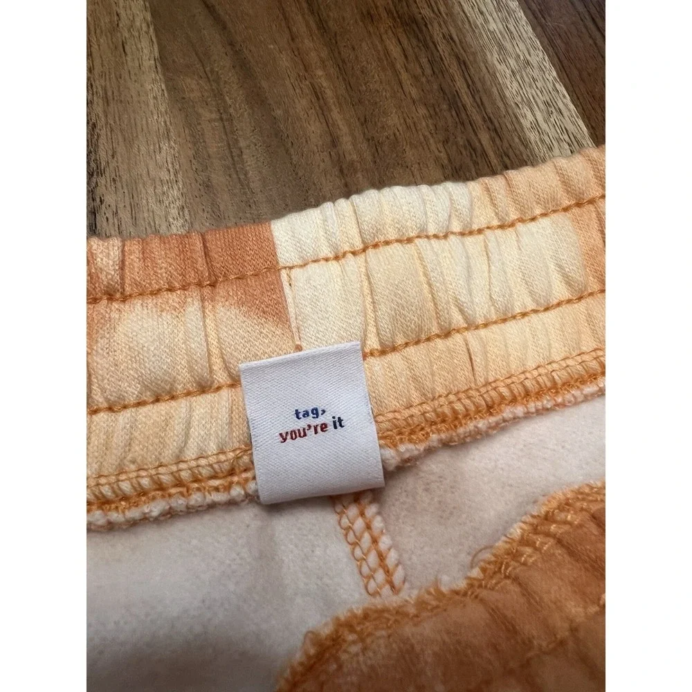 Old Navy Boys Fleece Jogger Shorts Orange Tie Dye Size L 10-12 NWT